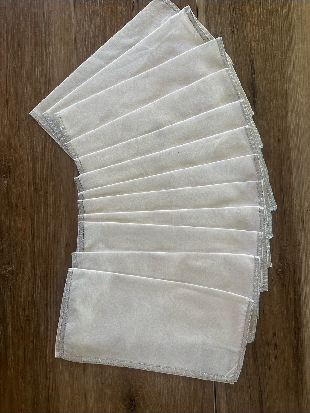 Pottery Barn Silver Trim Napkins (10)